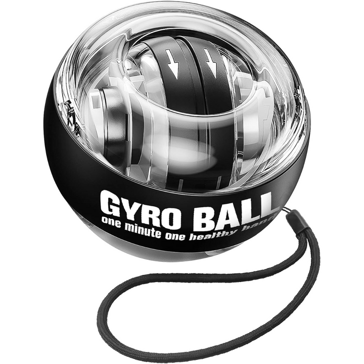 Auto start gyroscopic ball: wrist & forearm strengthener for improved grip strength & endurance.