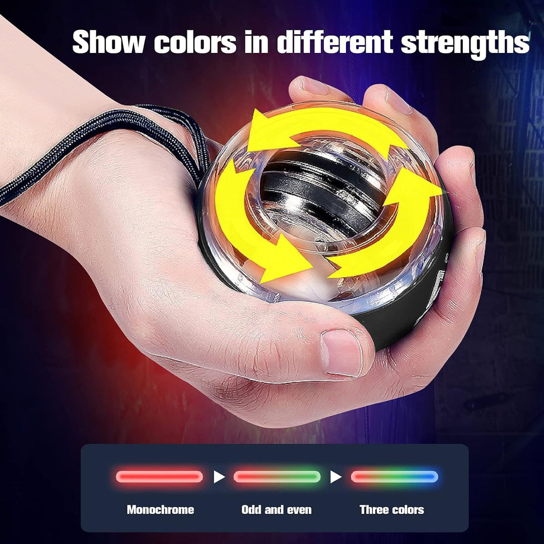 Boost grip strength & endurance with this auto start gyroscopic forearm trainer.