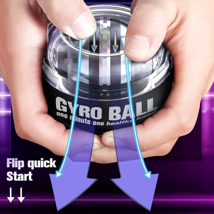 Sleek gyroscopic wrist exerciser for enhanced forearm muscles & sports performance.