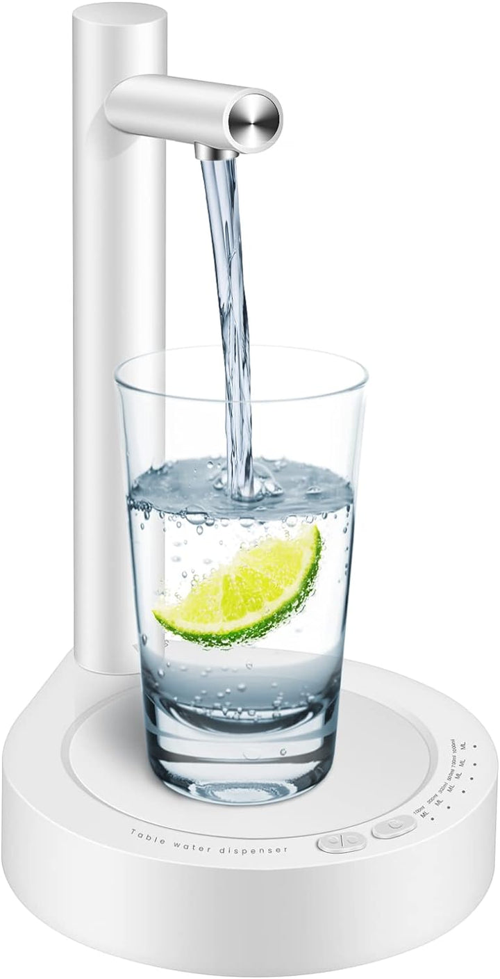 Automatic bedside water dispenser for effortless hydration. Portable, rechargeable, quiet operation.