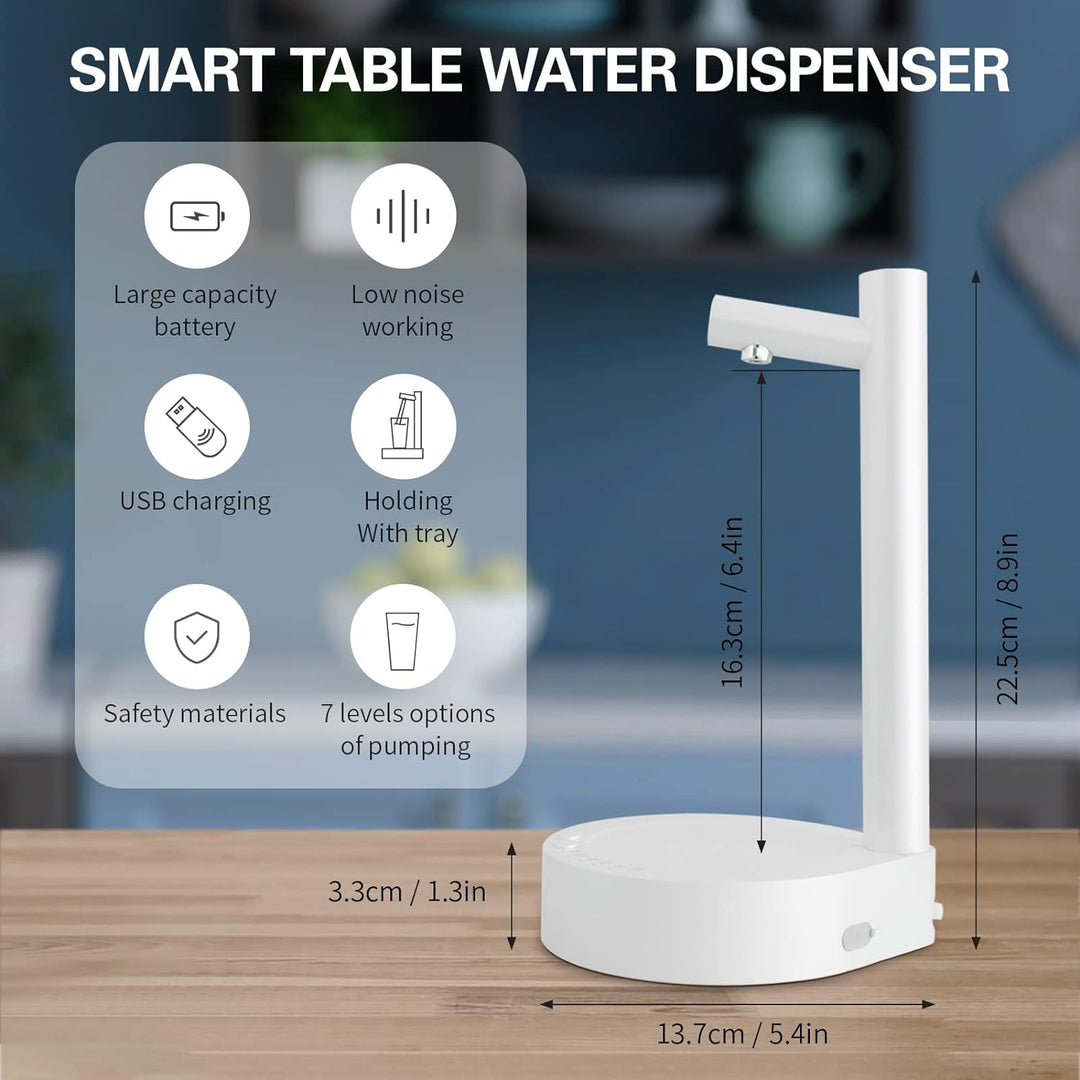 Stay hydrated effortlessly! Automatic water dispenser for bedside, office, or camping. Portable & quiet.
