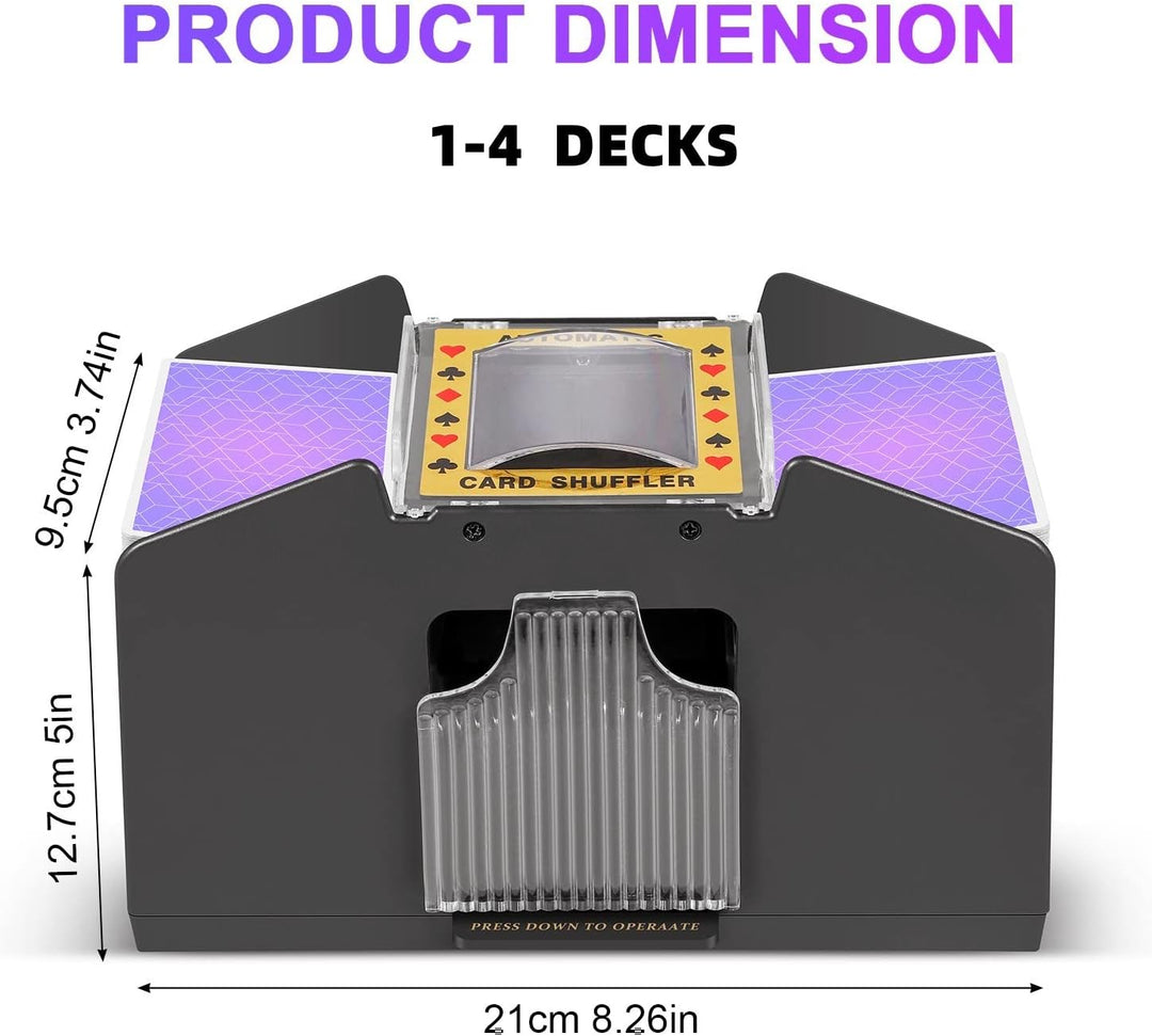 Durable automatic card shuffler, perfect for casino supplies, home poker nights, and tabletop card games.