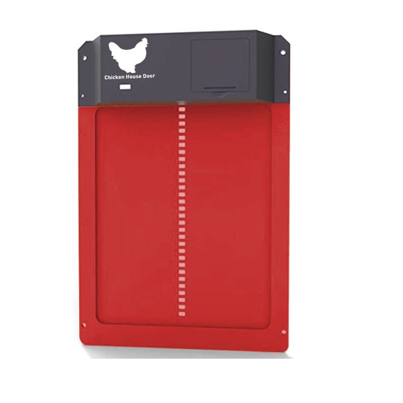 Modern automatic chicken coop door; a vital pet accessory & farm equipment for efficient poultry care and safety.