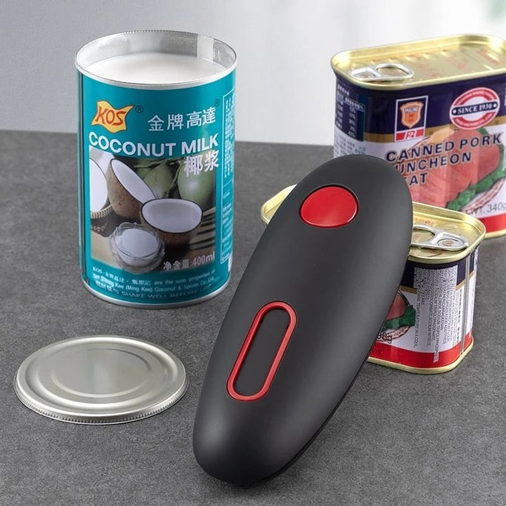 Automatic electric can opener for easy, hands-free kitchen access & effortless jar opening.