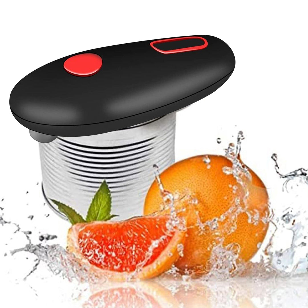 Sleek automatic electric can opener, designed for easy grip & effortless jar lid removal.