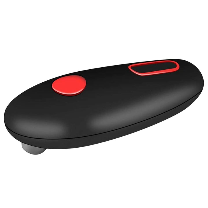 Arthritis-friendly automatic electric can opener, providing easy, convenient, & safe can access.