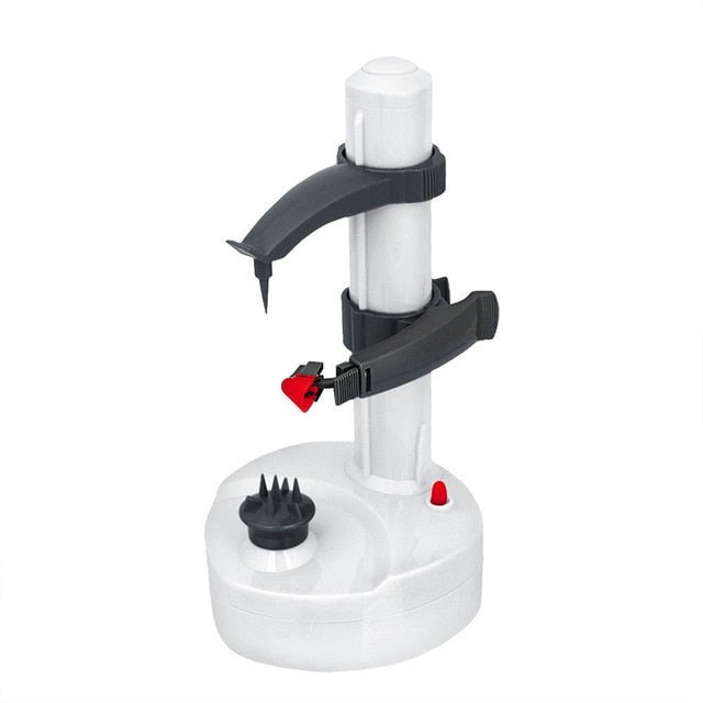 Sleek electric fruit & veggie peeler, an essential kitchen appliance for quick food prep.