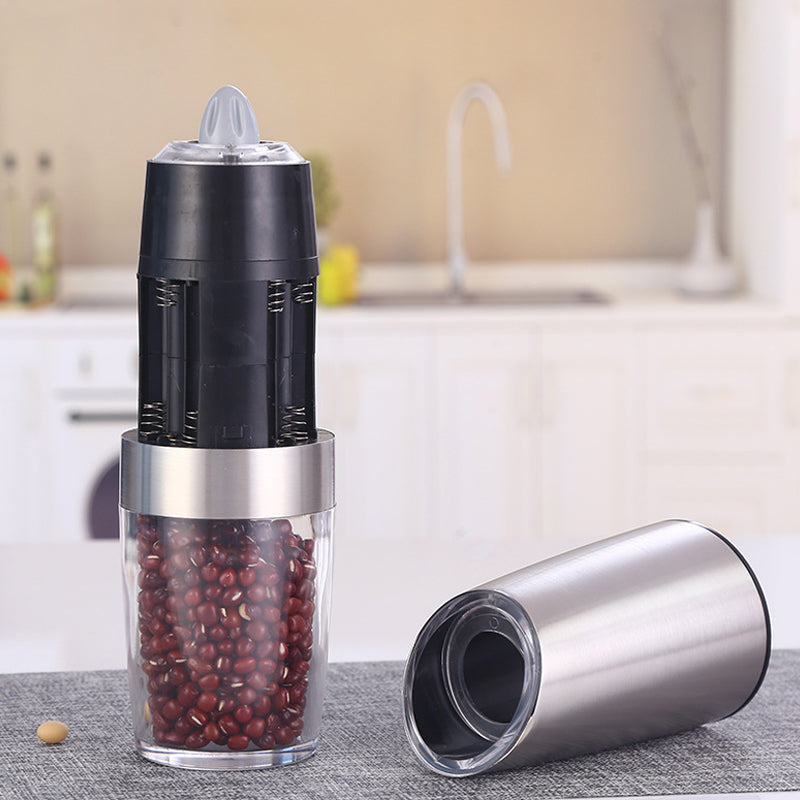 Premium electric salt grinder with automatic gravity sensor, LED light, making seasoning easy
