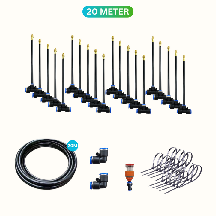 Effortless automatic garden watering system by AquaBloom, perfect for efficient lawn & plant irrigation.