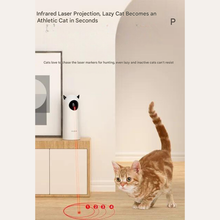 Pet enrichment automatic interactive laser cat toy for indoor cats' exercise & play.