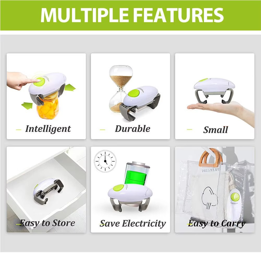 Innovative one-touch automatic can & jar opener, designed for effortless kitchen assistance.