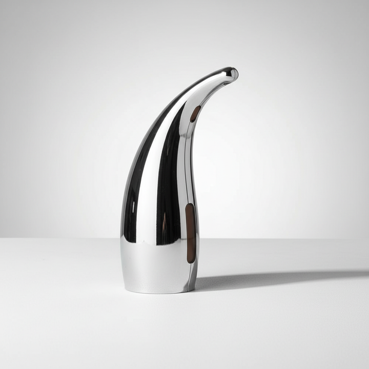 Close-up of the sensor on a HygioFlow touchless liquid soap dispenser, highlighting its functionality.