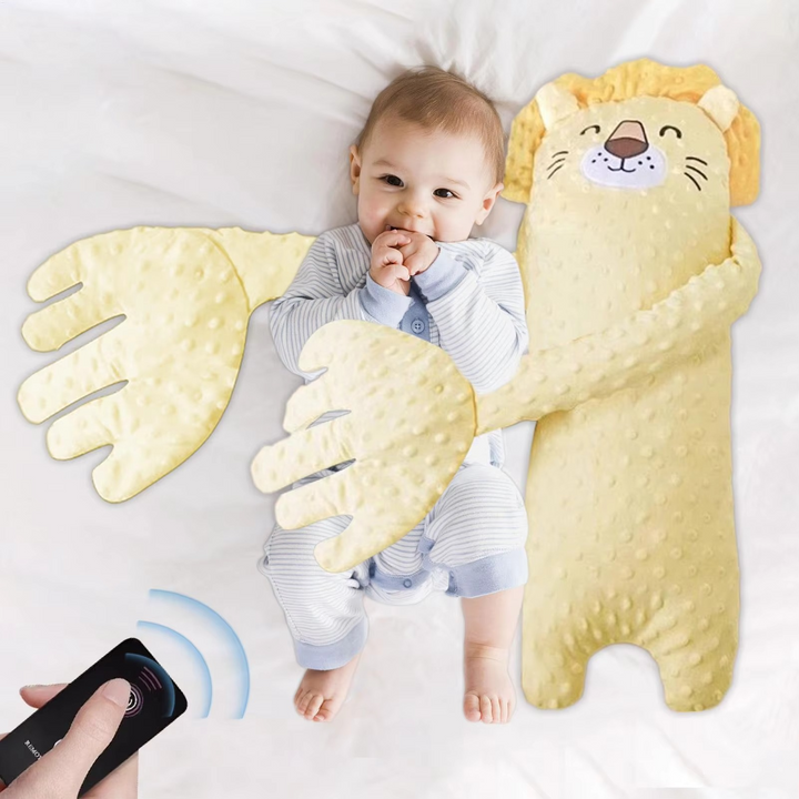Newborn nursery sleep aid pillow with automatic soothing for peaceful nights.
