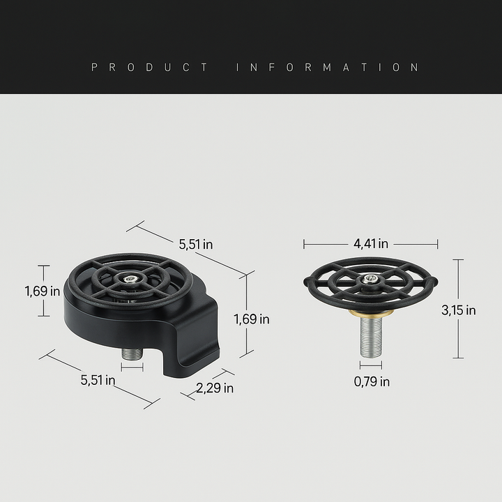 Sleek automatic glass rinser for sink, a durable stainless steel cup washer for quick and easy drinkware cleaning.