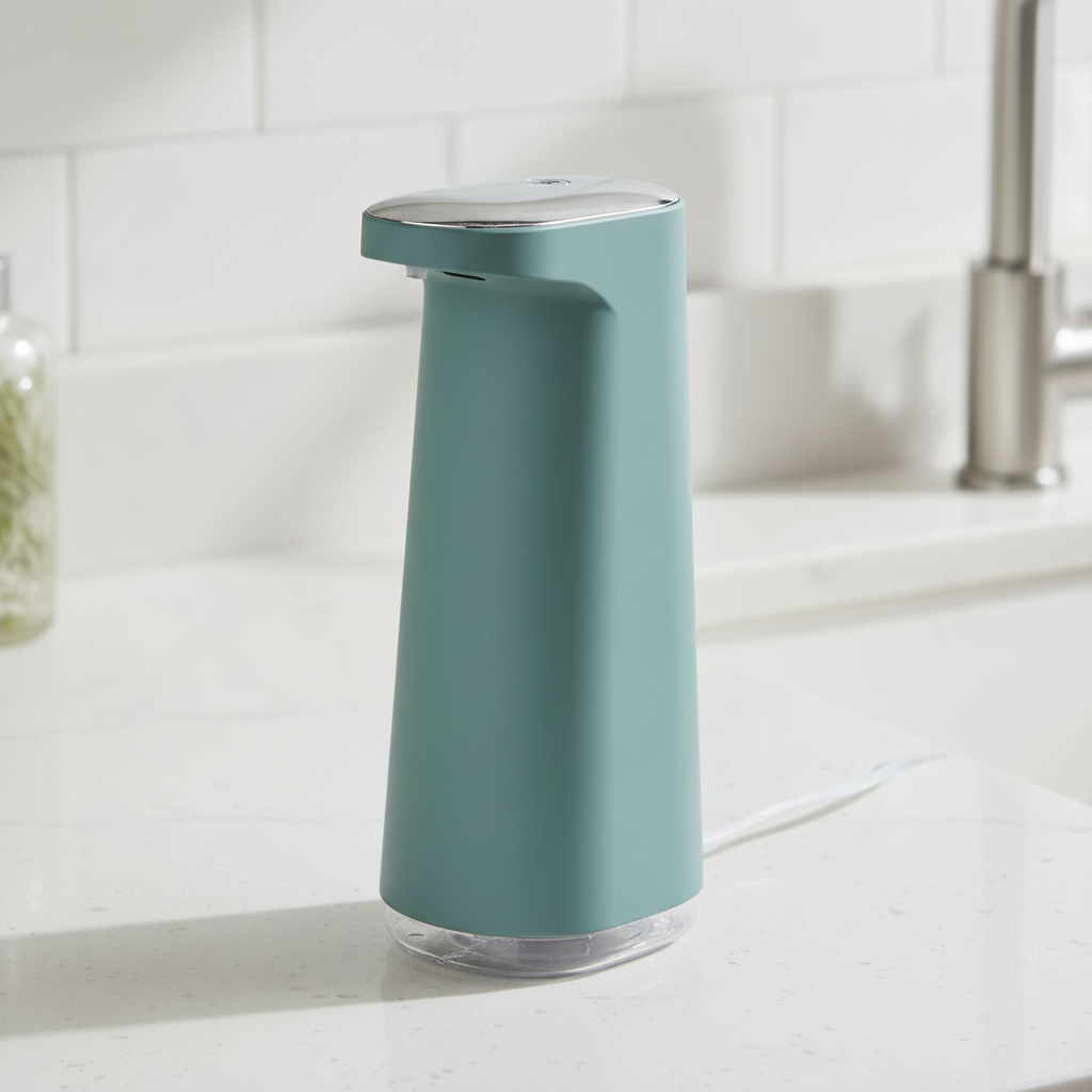 Automatic touchless foam soap dispenser for hygienic hand washing in bathroom