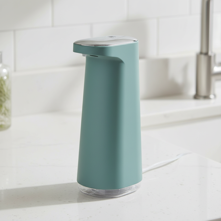 Automatic touchless foam soap dispenser for hygienic hand washing in bathroom