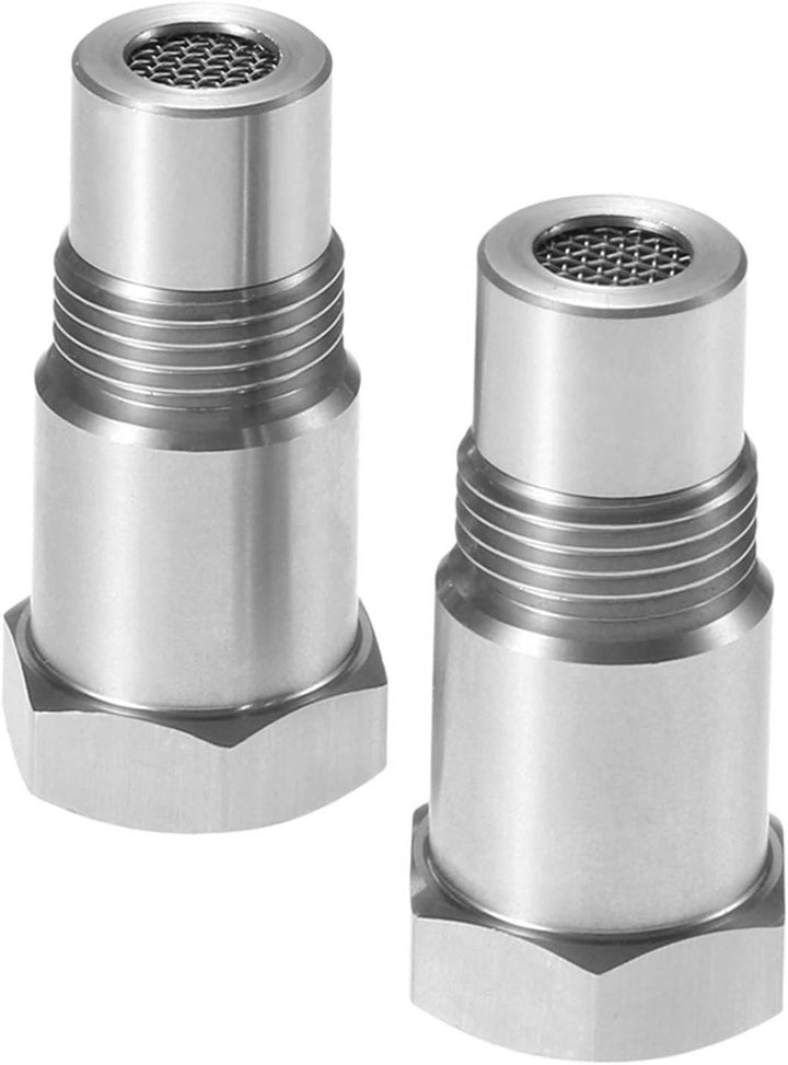 Easy-install O2 sensor adapter with mini CAT, resolves car check engine light issues in exhaust system.
