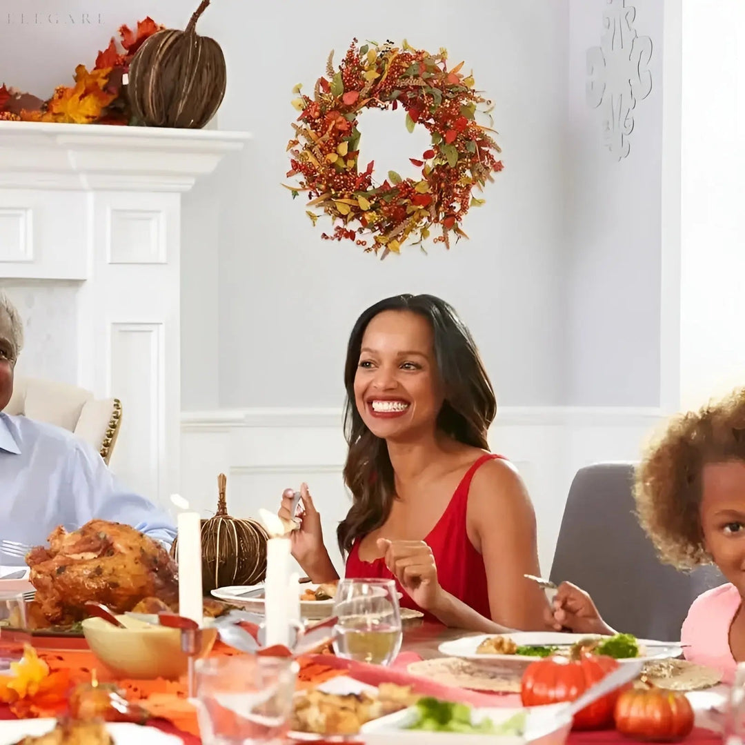 Elegant autumn maple leaf rattan wreath, a timeless piece for fall home and door decoration.