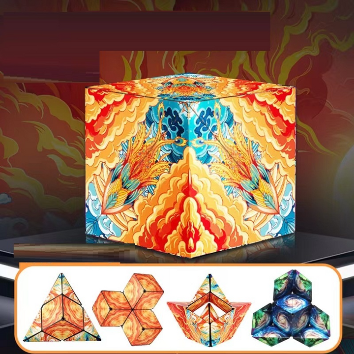 Transformable magic cube, a versatile fidget toy & creative geometric puzzle.