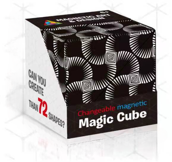 Intricate geometric magic cube, transforming into various shapes, a fun puzzle.