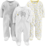 Light Gray Mini Stripe/White Elephant/Giraffe