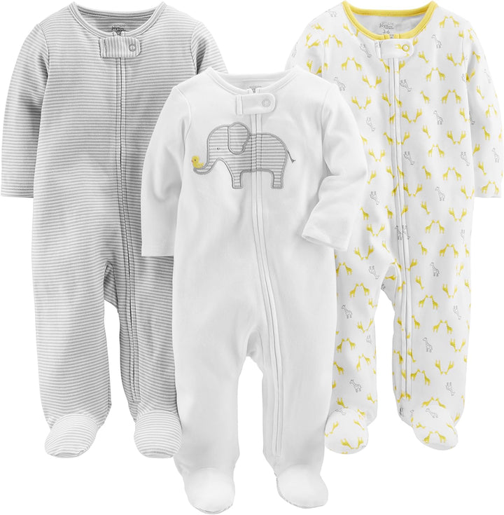 Newborn baby essentials: 3-pack winter sleep & play set, perfect for a baby shower gift.