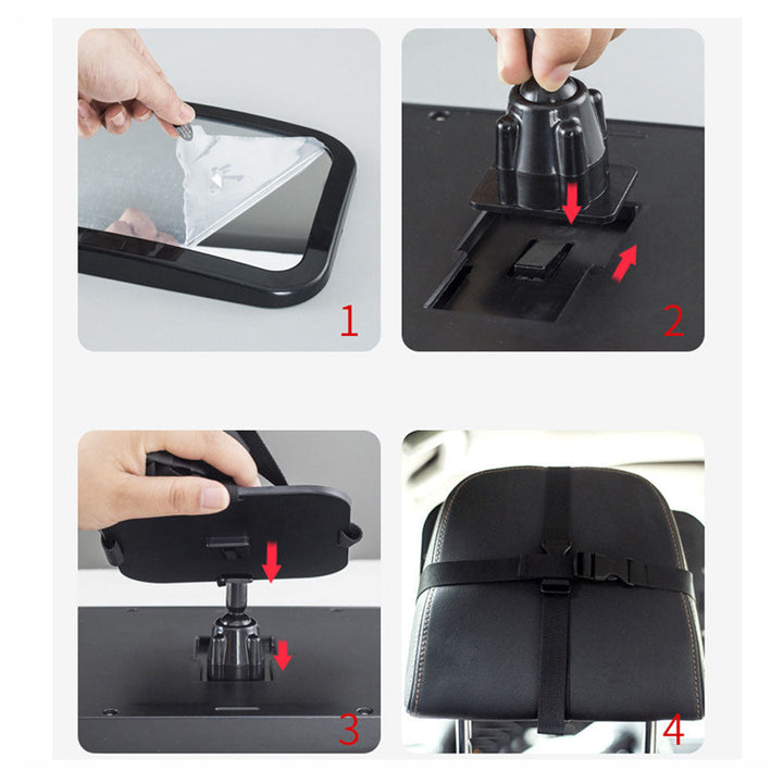 Shatterproof baby car mirror for backseat, full motion pivot allows perfect angle view of baby, ensuring safety and visibility.