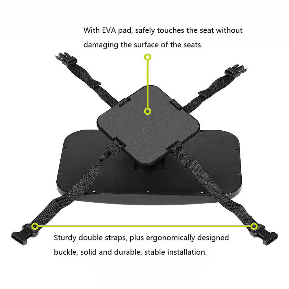 Adjustable baby car mirror with wide-angle view, securely mounted on back seat for parents to easily check on their child while driving.