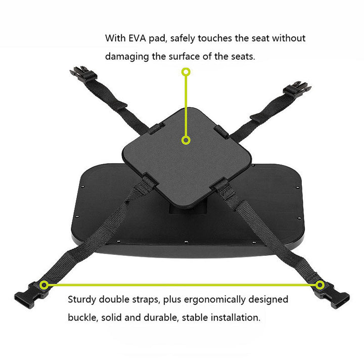 Adjustable baby car mirror with wide-angle view, securely mounted on back seat for parents to easily check on their child while driving.