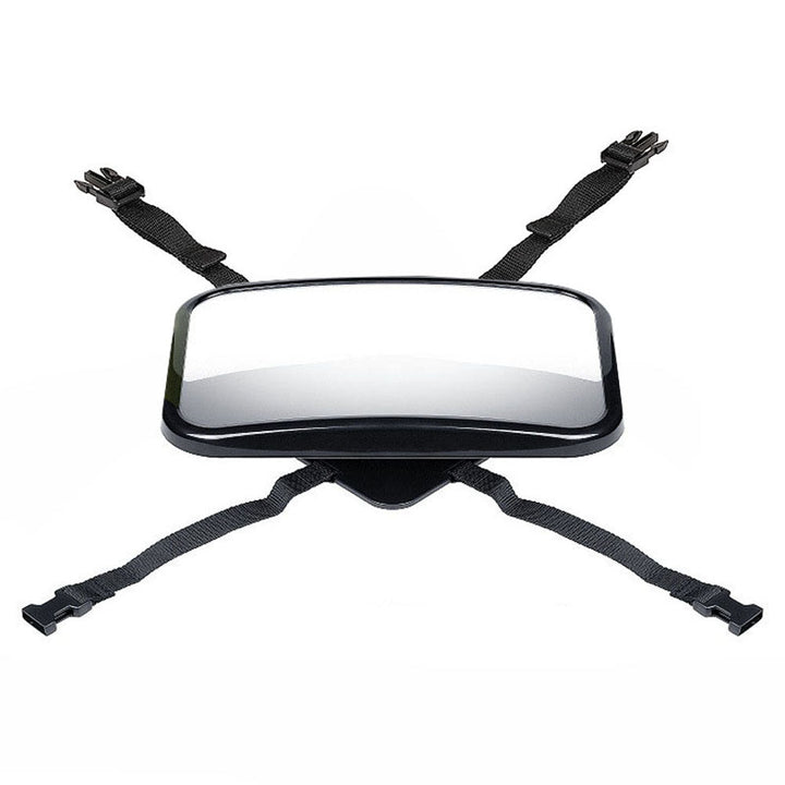 Close-up of a high-quality baby car mirror, designed for back seat monitoring with optimal clarity and safety features.
