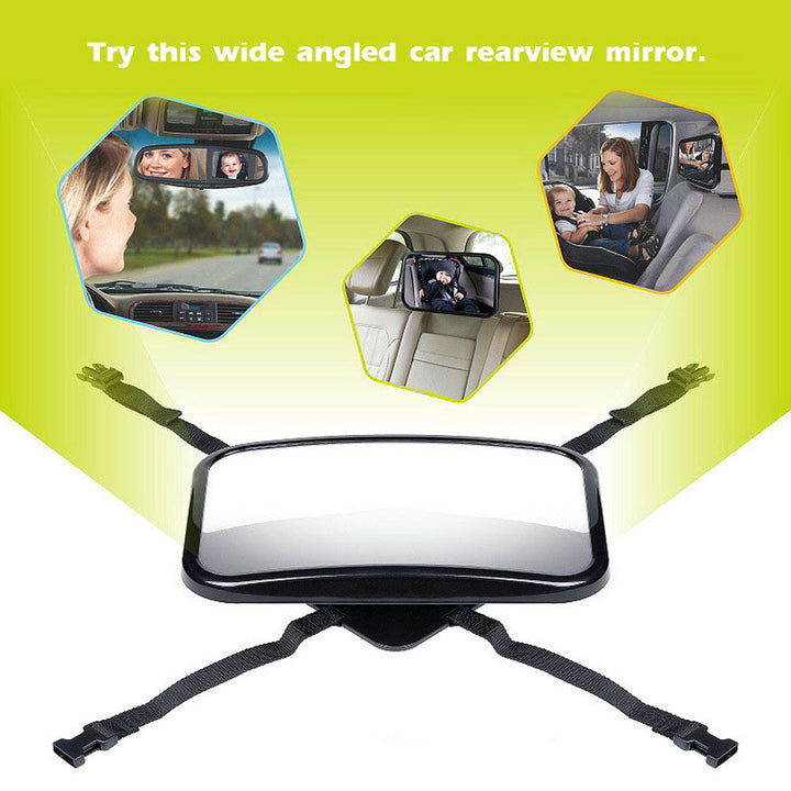 Detailed view of the easy-to-install baby car mirror for back seat, perfect for keeping an eye on your little one with peace of mind.