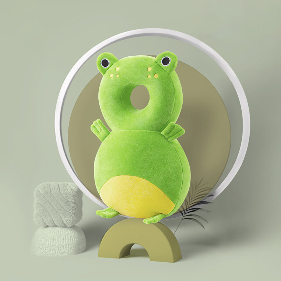 Little bee baby head cushion, fall prevention protector & walking aid, ensuring infant safety for active toddlers.