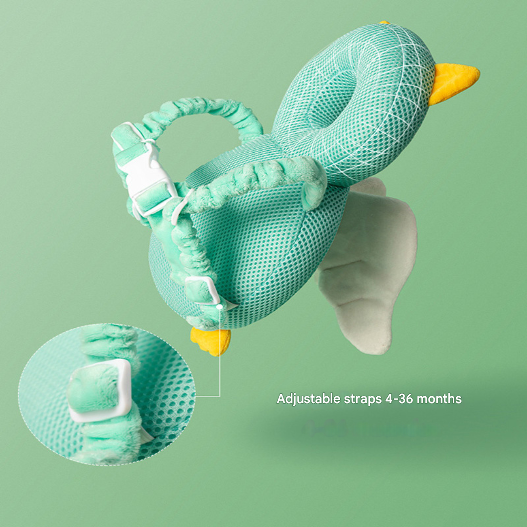 Little bee head protection cushion for active toddlers, essential baby fall prevention gear & safety backpack.