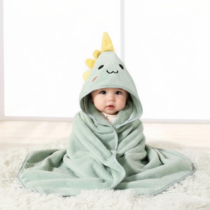 Striped zebra animal hooded robe for babies, QuickDry toddler bath towel, comfortable infant cape