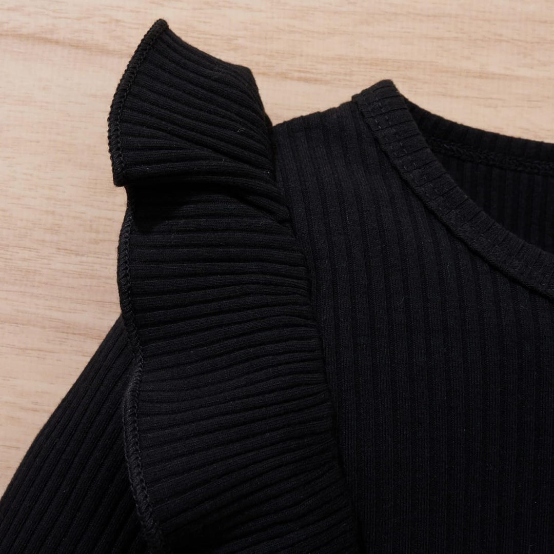 Baby girls' knitted turtleneck and dress winter set, made from breathable cotton for sensitive skin