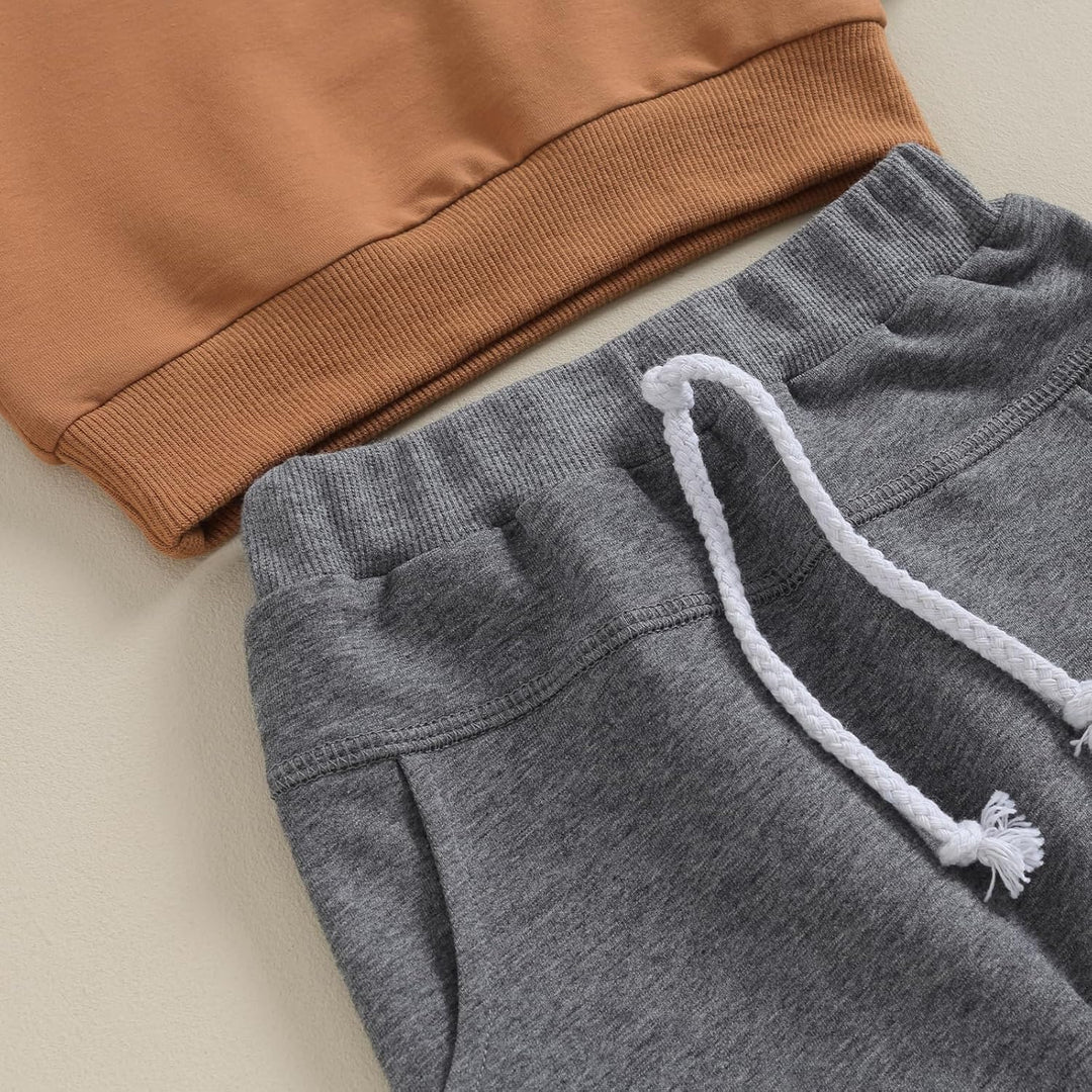 Baby jogger set, contrast colors, durable for repeated winter washes.