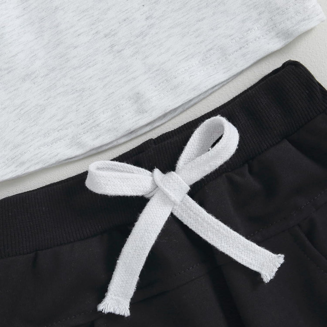 Baby jogger set, contrast back of sweatshirt, simple and elegant winter wear.