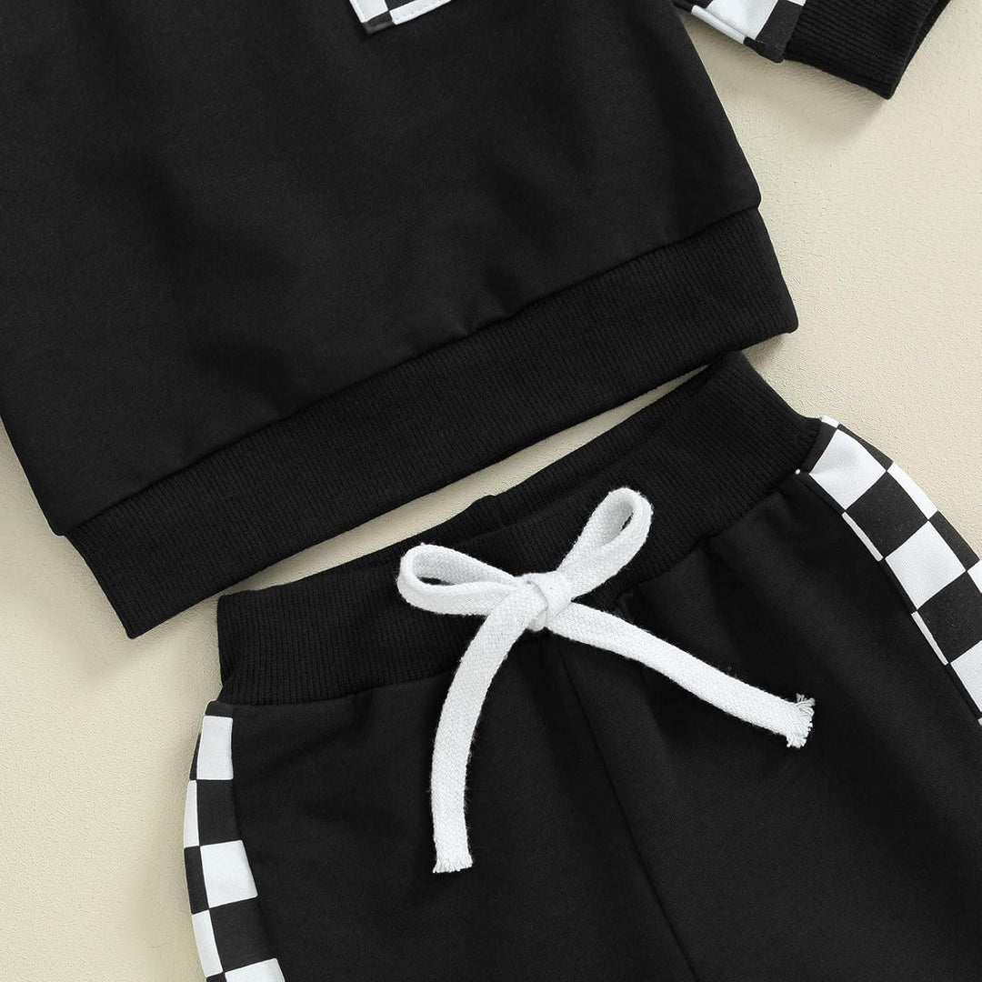 Ready-to-wear baby jogger set, contrast combo, essential winter wardrobe.