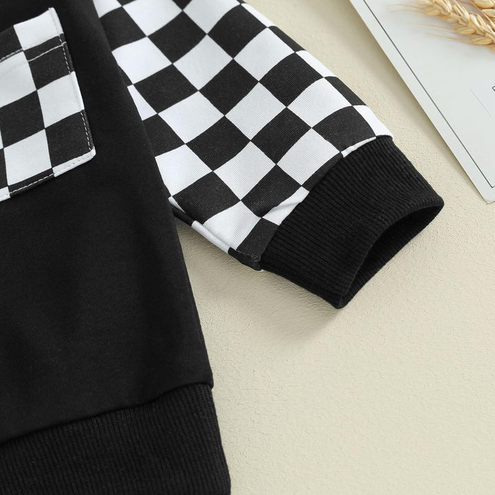 Baby jogger set, contrast sweatshirt & trousers, an ideal first winter outfit.