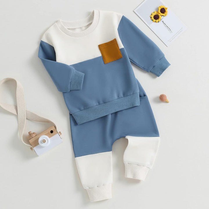High-quality baby jogger set, contrast tones, a must-have for winter.