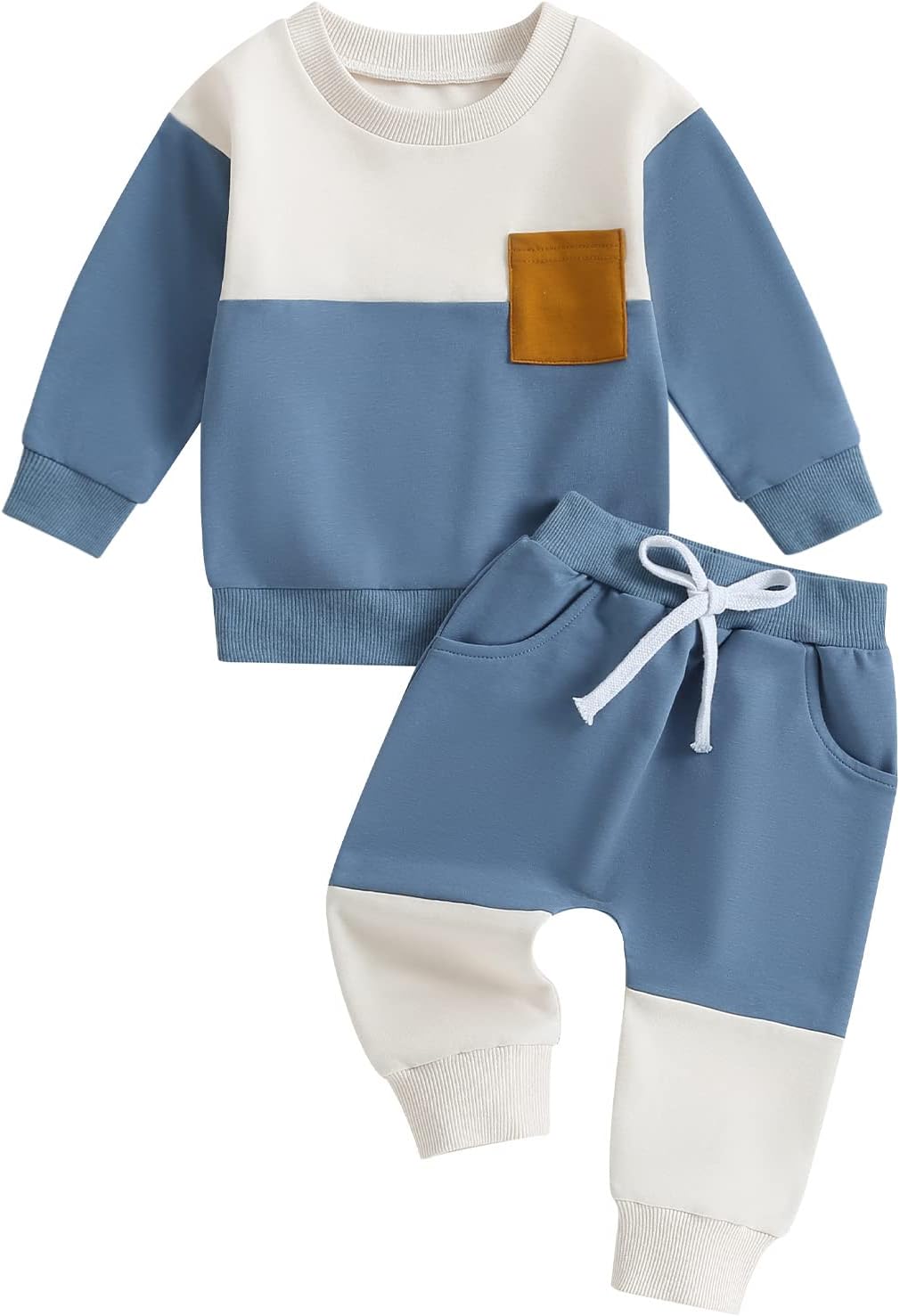 Comfortable baby jogger set, contrast design, essential baby clothing for winter.