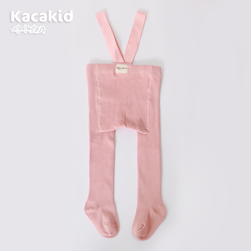 Unisex baby high-waisted knit trousers, breathable cotton blend, perfect for everyday wear