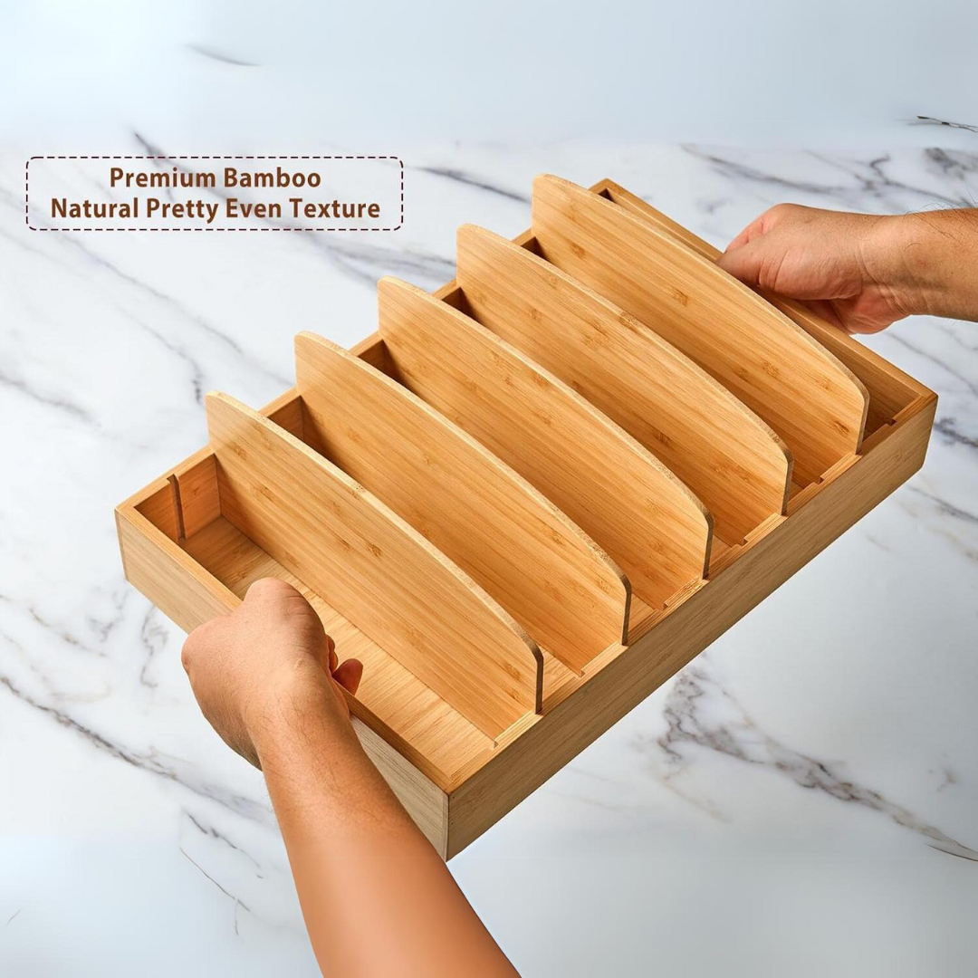TopKeeper bamboo lid storage rack, perfect for decluttering kitchen cabinets and drawers