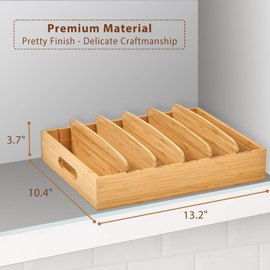 Durable bamboo TopKeeper lid organizer, an essential kitchen accessory for neat storage