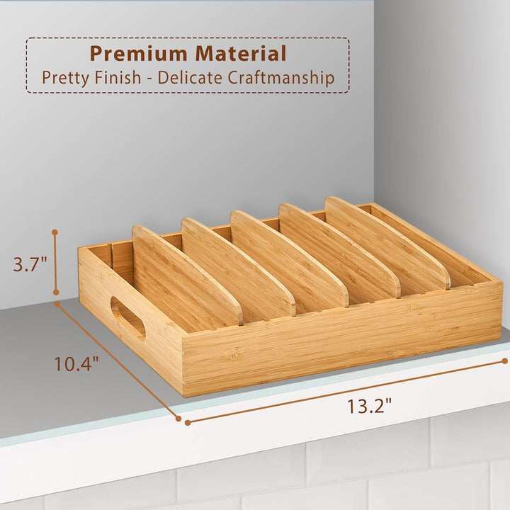 Durable bamboo TopKeeper lid organizer, an essential kitchen accessory for neat storage