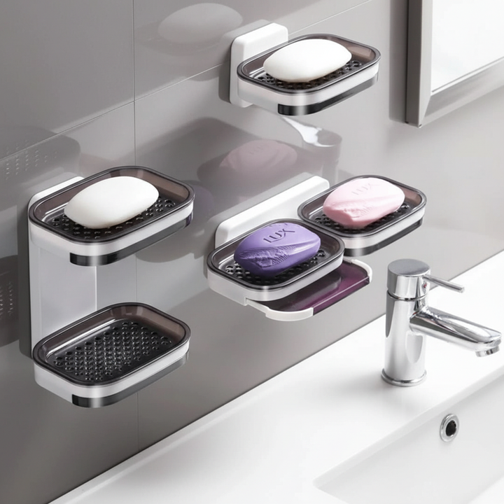 BathTidy ABS wall mount soap dish organizer, ideal for sleek bathroom storage
