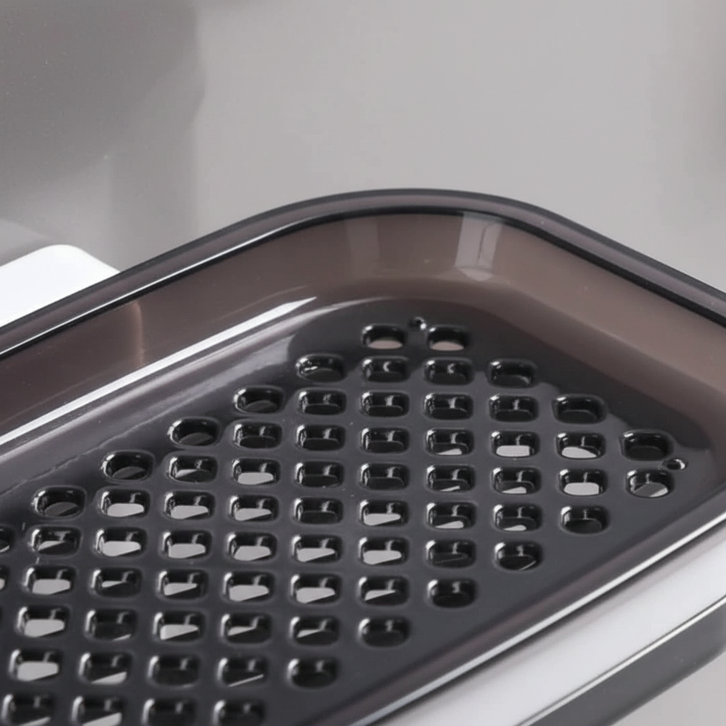 Durable ABS plastic soap dish organizer, easily mounts to bathroom or kitchen walls