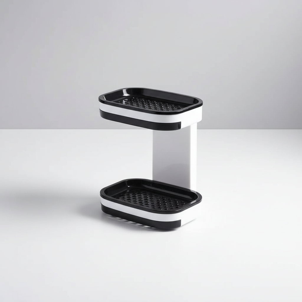 Versatile ABS soap holder for shower or sink, a practical bathroom and kitchen storage solution