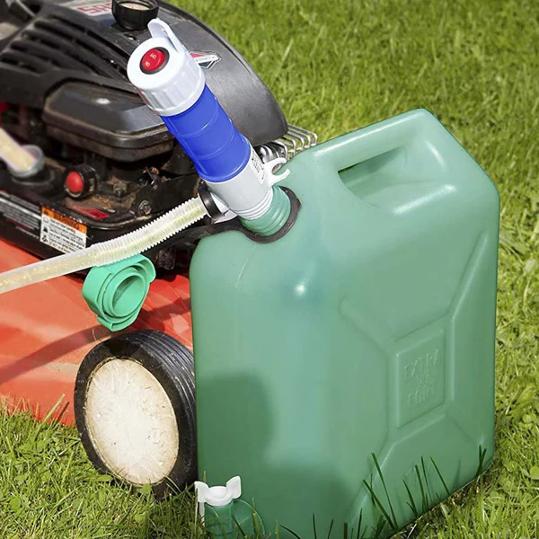 Electric siphon hand pump with flexible hose, ideal for quick & clean fluid transfer of gas, fuel, water.