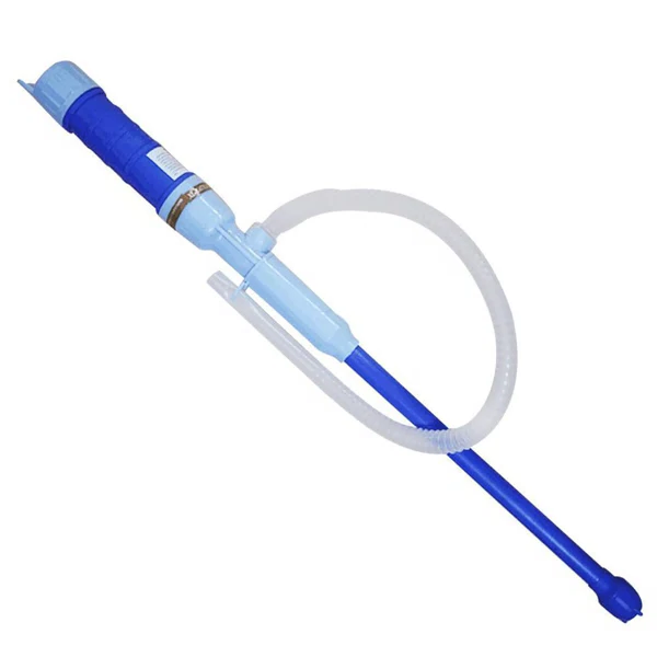 Electric fluid transfer pump, handheld & battery powered, perfect for siphoning water, fuel, & other liquids.